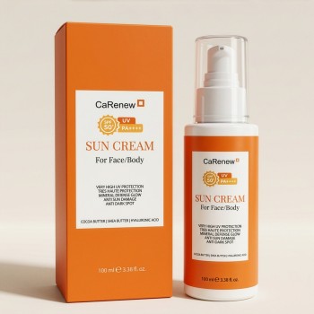 CaRenew SPF 50+ PA++++  Güneş Kremi 100 ml – Yüz ve Vücut İçin Yüksek Korumalı