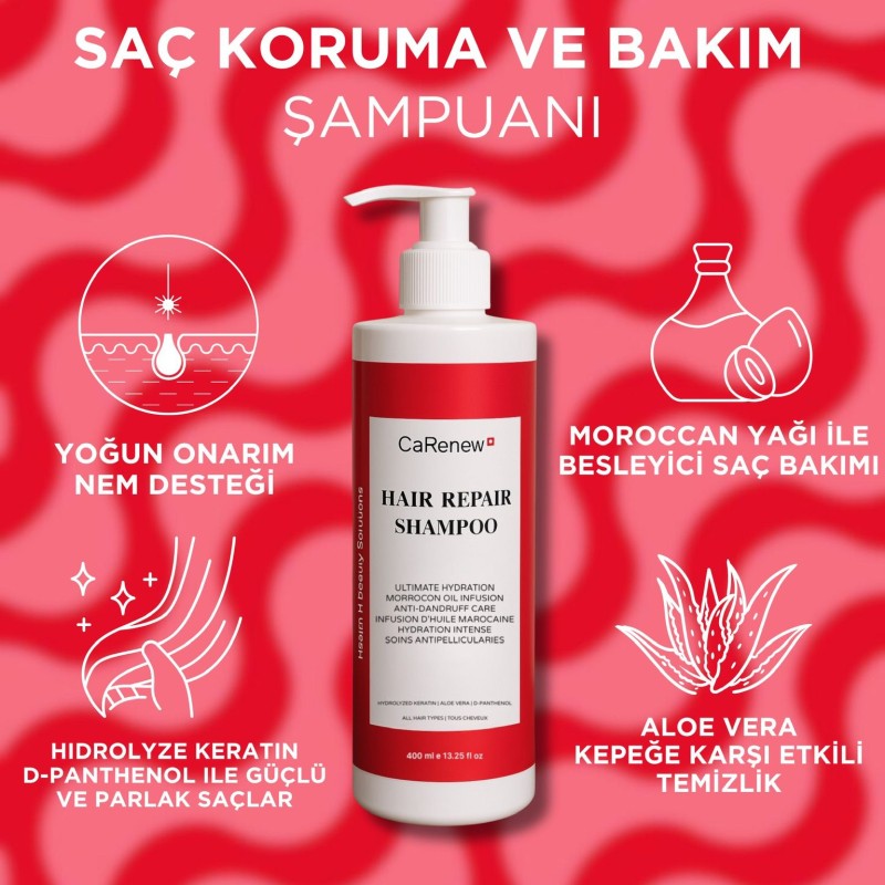 Onarıcı Şampuan 400 ml - Keratin & Moroccan Yağı İçerikli