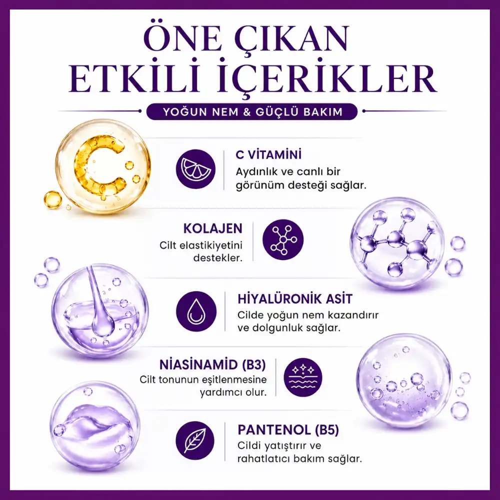 Yüz Serumu 30 ML – Leke Karşıtı, Aydınlatıcı, Kolajen Destekli ve Yoğun Nem Veren - Görsel 3