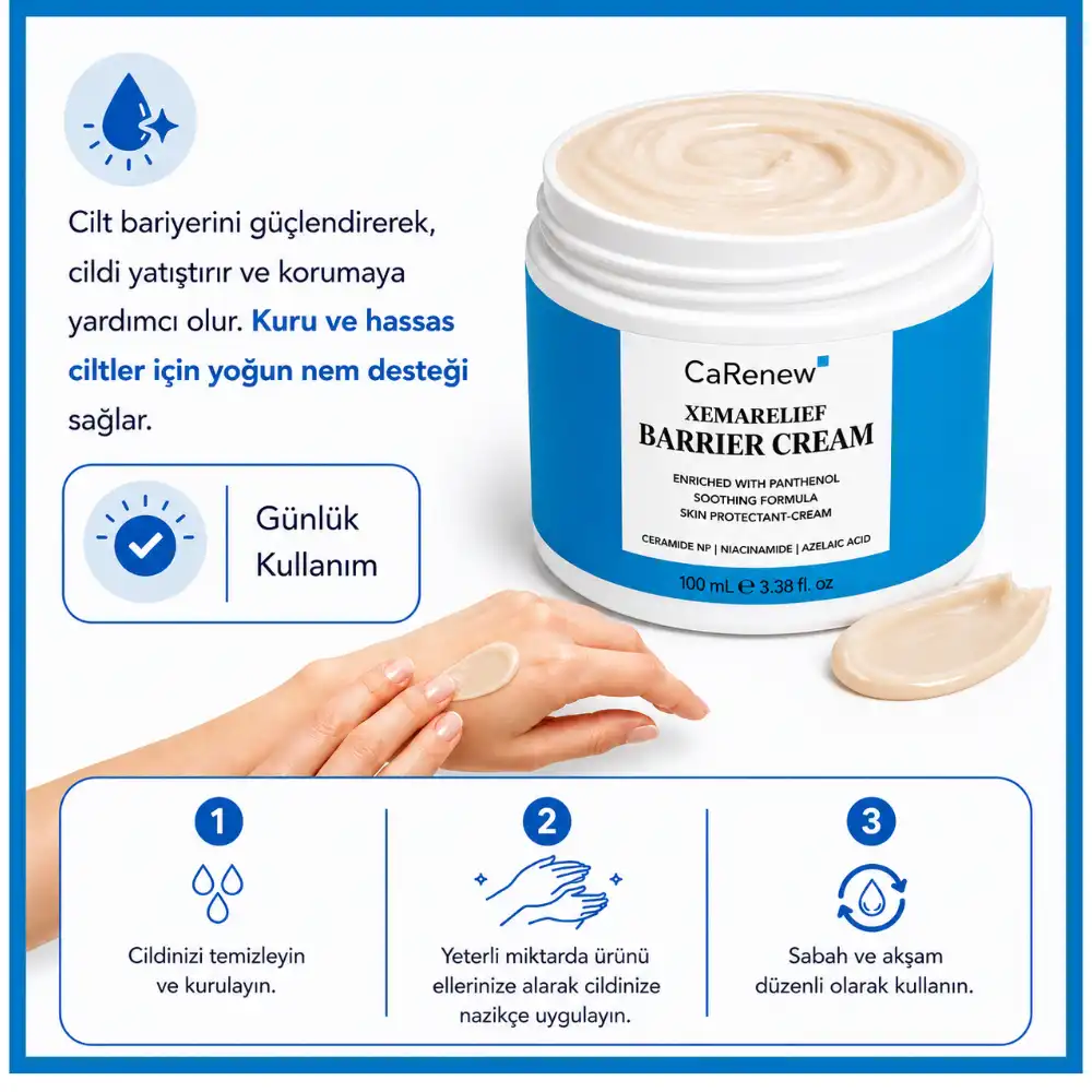 Bariyer Onarıcı Krem 100 ML – Kuruluk, Kızarıklık ve Hassasiyet Karşıtı Yatıştırıcı Bakım - Görsel 3