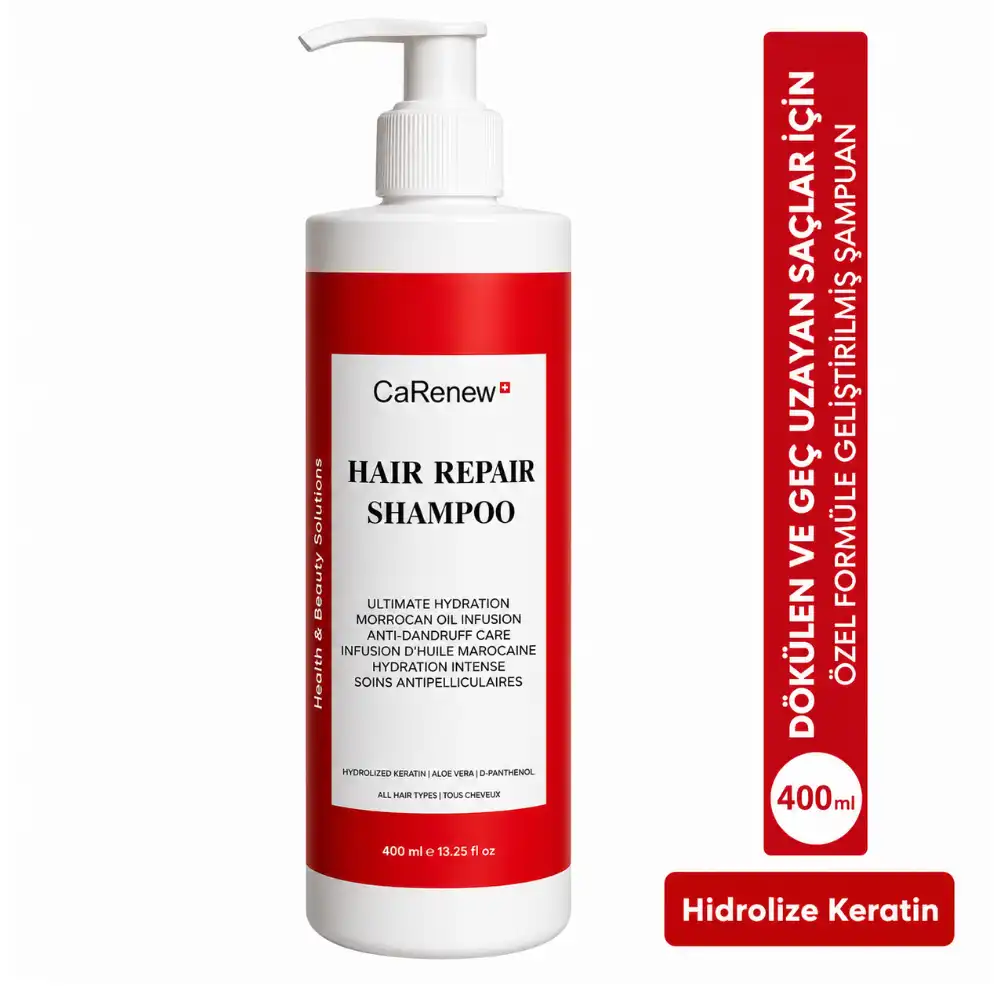 Şampuan 400 ML – Keratin İçeren Onarıcı, Güçlendirici ve Parlaklık Veren Bakım